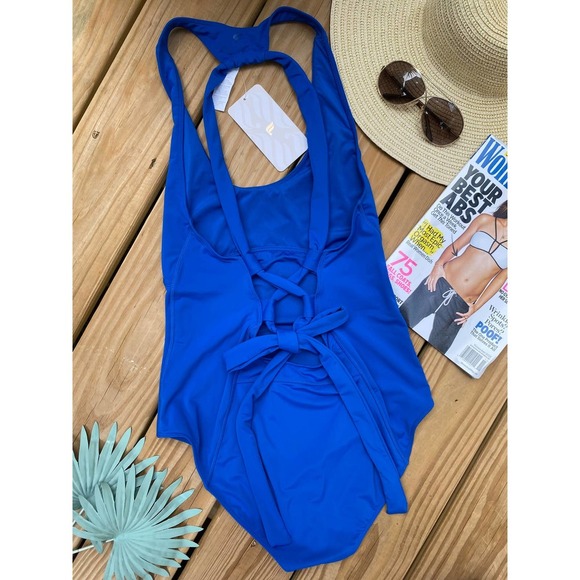 Fabletics Gabriella Swimsuit XXL One Piece Adjustable Blue NEW Retails $64.95 - Picture 3 of 8